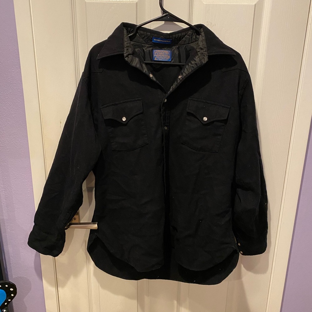 Pendleton Black Western Wear Wool Snap Jacket